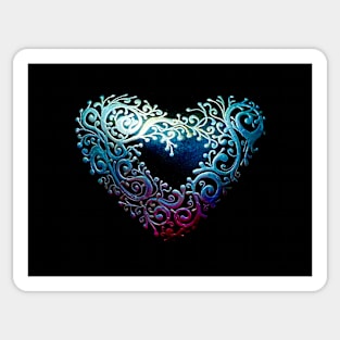 Black Heart with Silver Lining by Julie Ann Stricklin Sticker